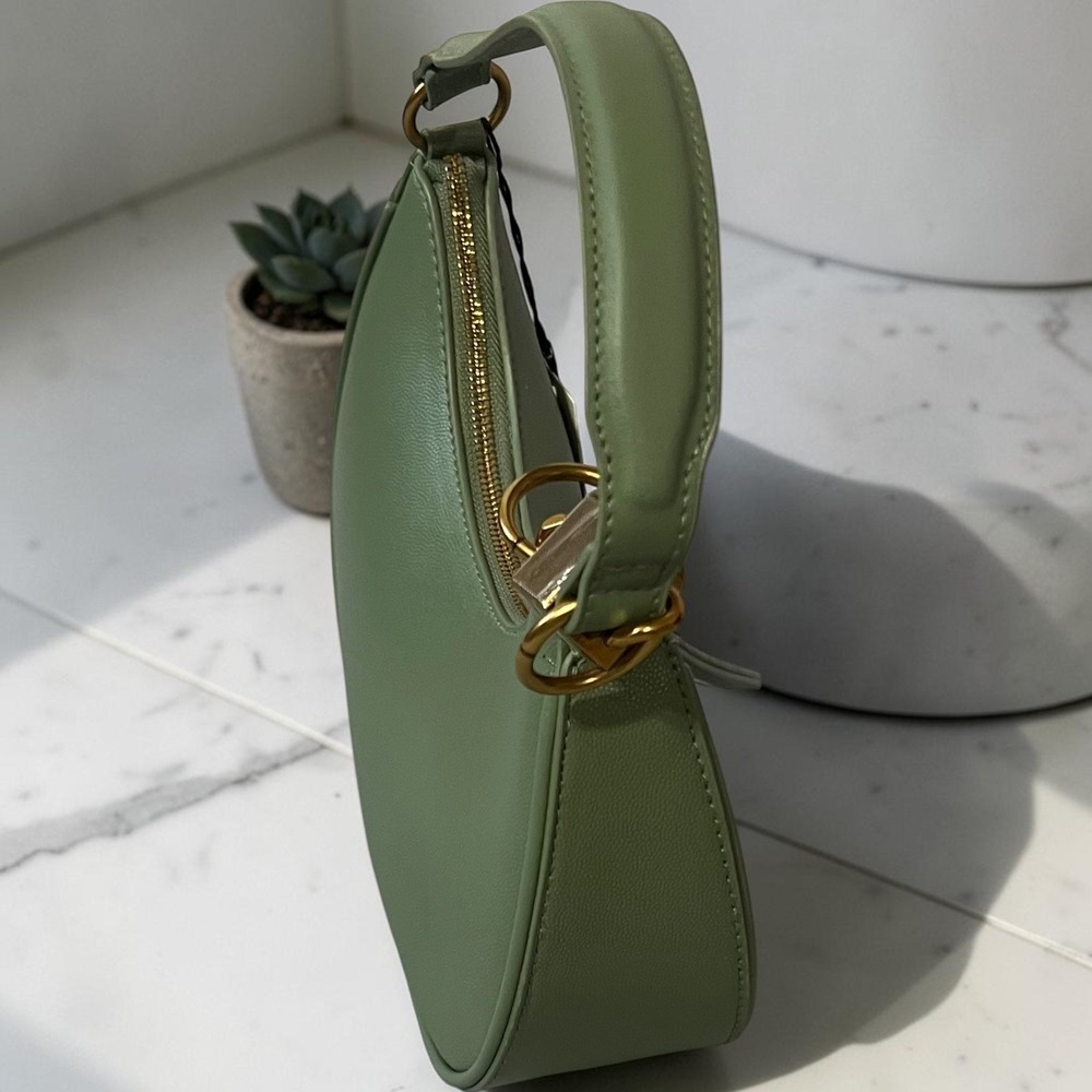 Steve Madden Bsammie Women's Olive Green Shoulder Bag Crescent Lock NWT - Picture 7 of 10